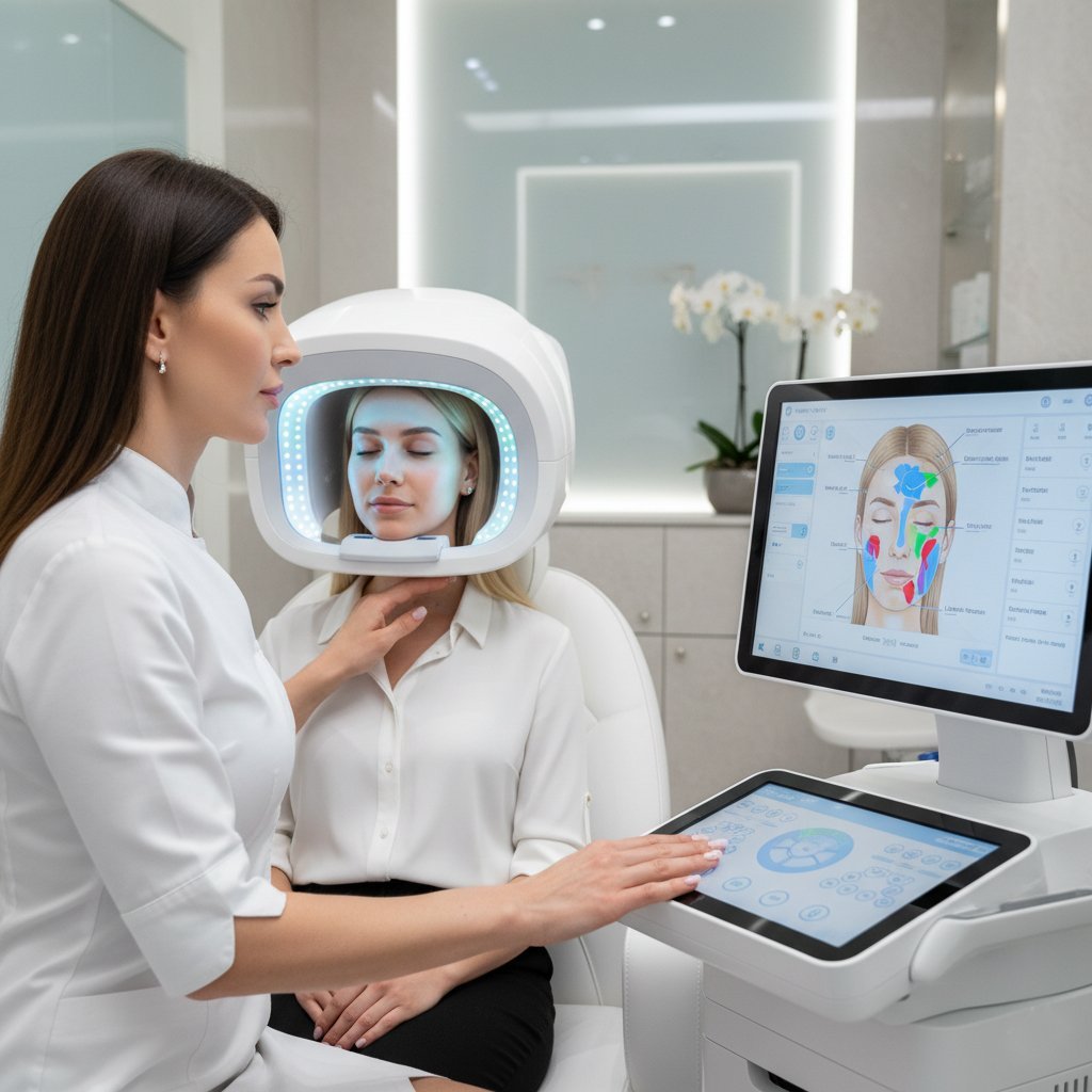 skin analyzer in beauty salon